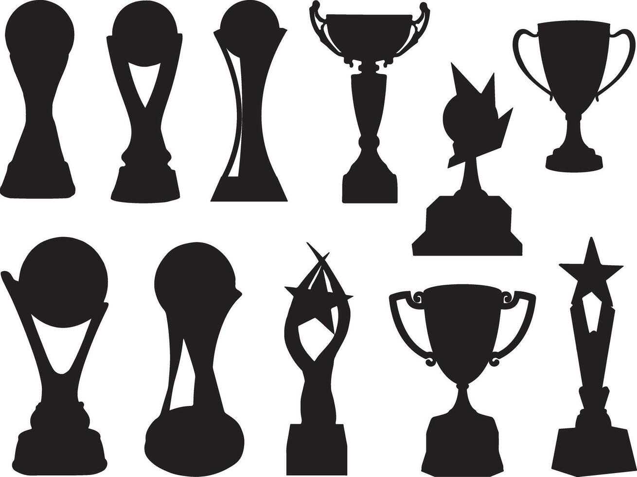 trofeos silueta en blanco antecedentes vector