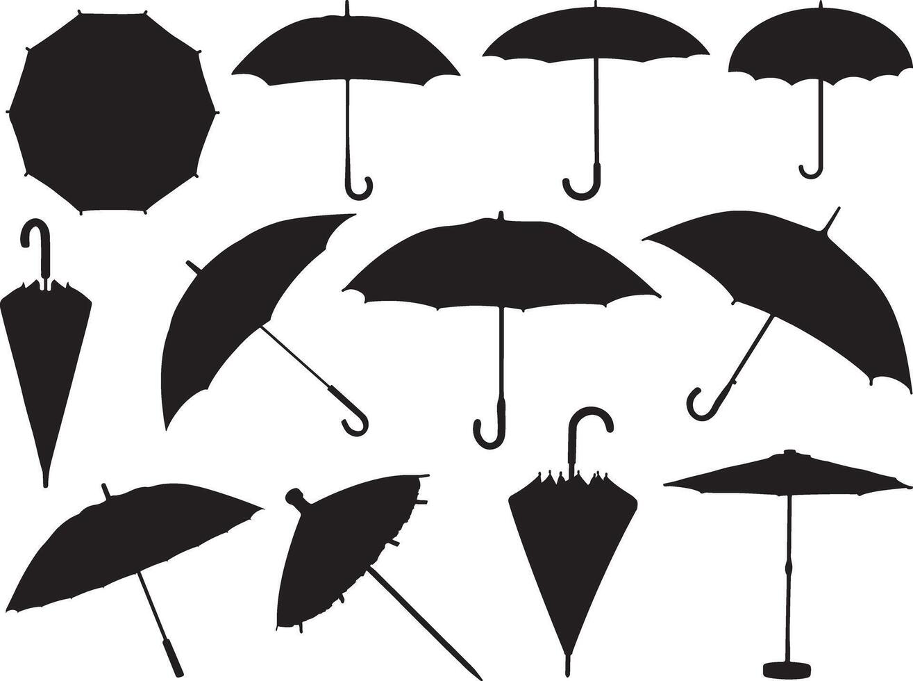 Umbrella silhouette on white background vector