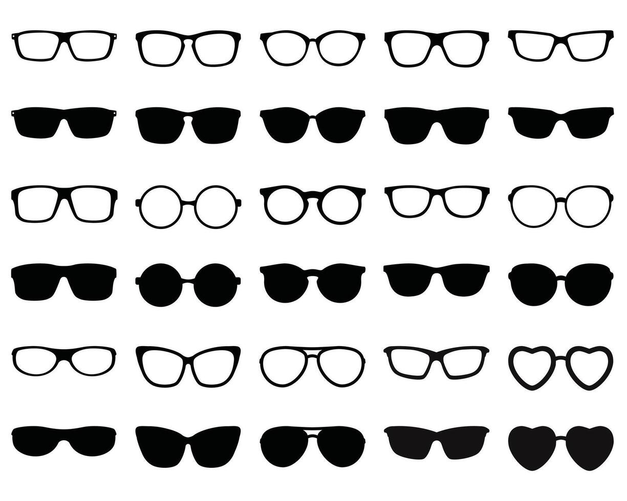 Glasses silhouette on white background vector