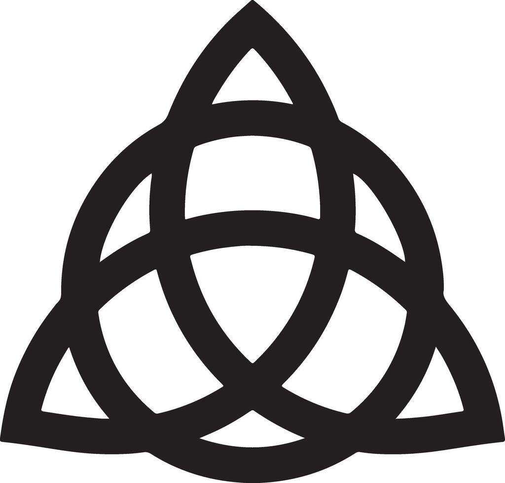 Triquetra shape silhouette on white background vector