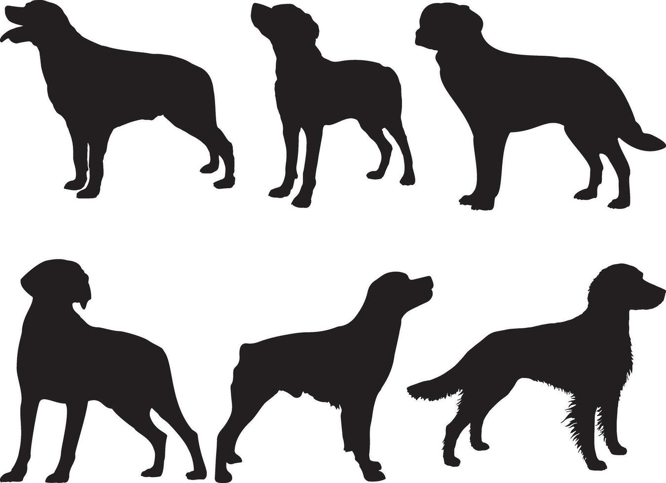 Bretaña perros silueta en blanco antecedentes vector