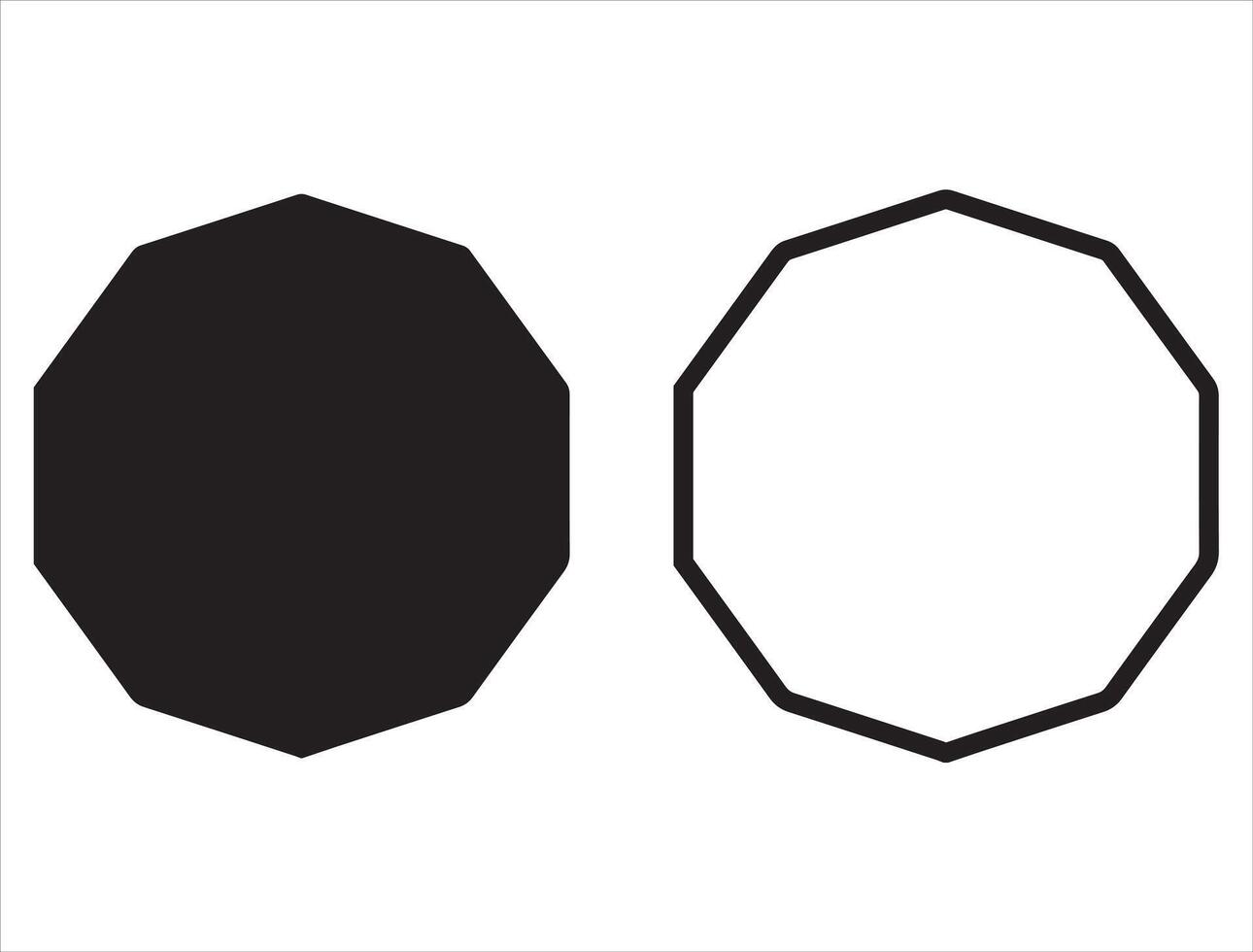 Decagon icon silhouette on white background vector