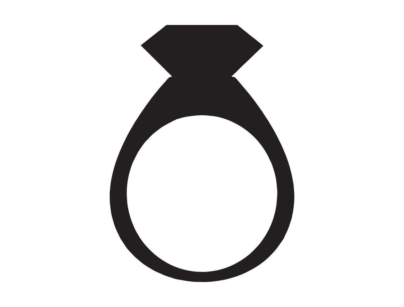 Diamond ring silhouette on white background vector