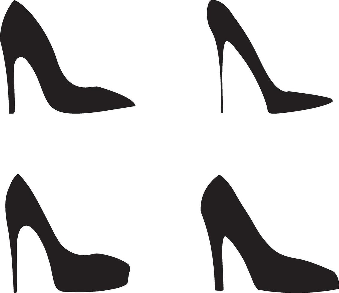 High heel silhouette on white background vector