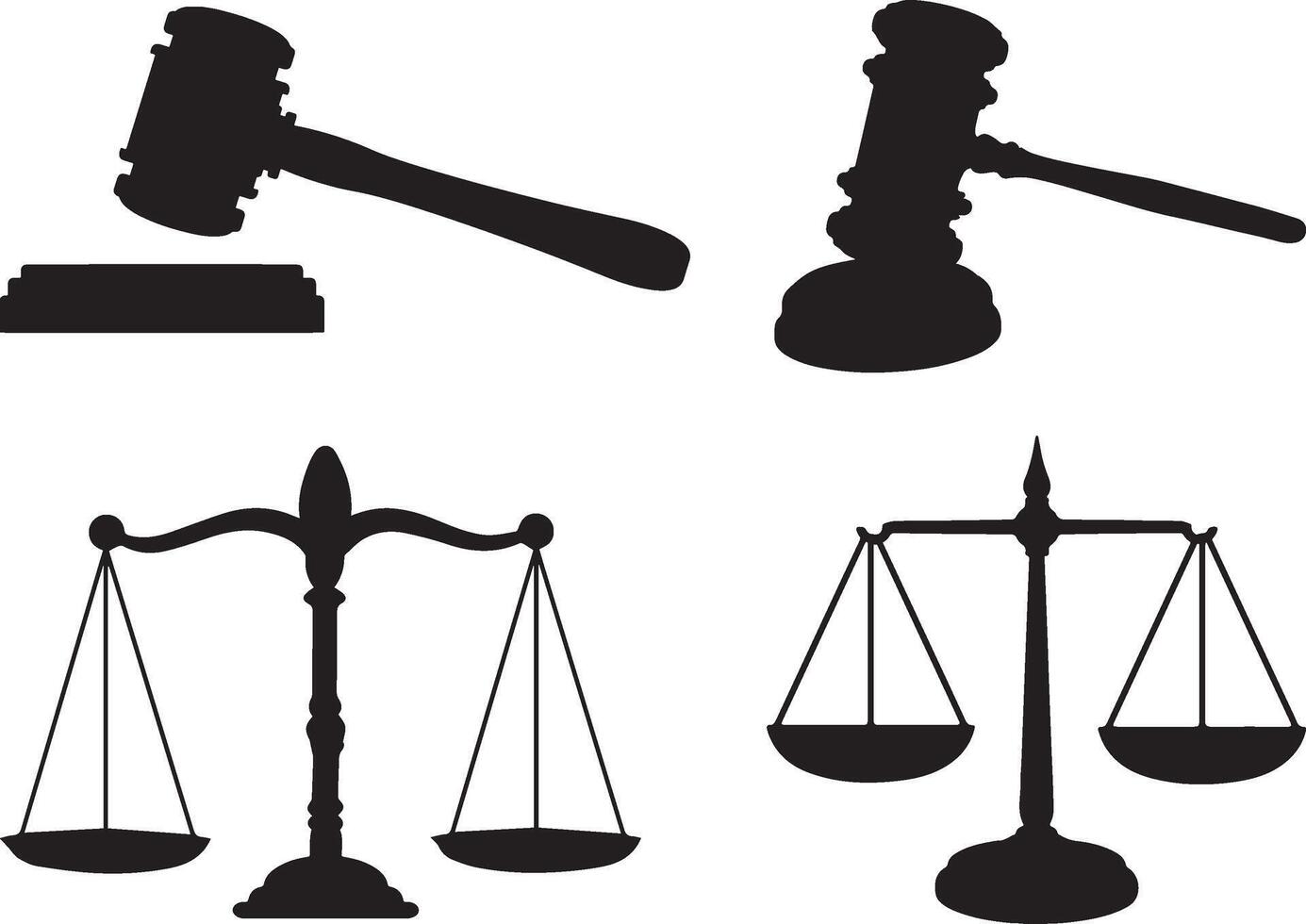 Law scale silhouette on white background vector