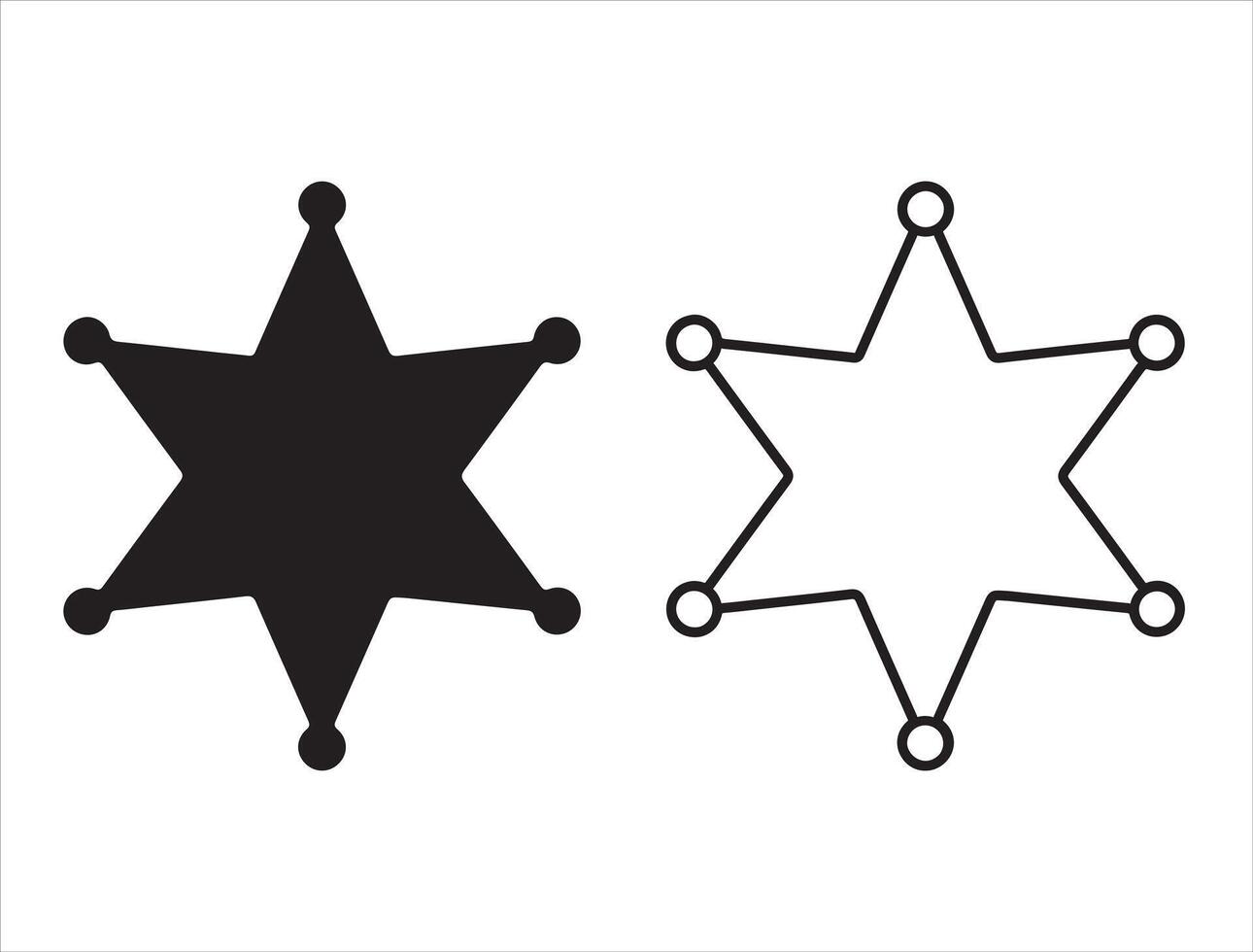 Sheriff star silhouette on white background vector