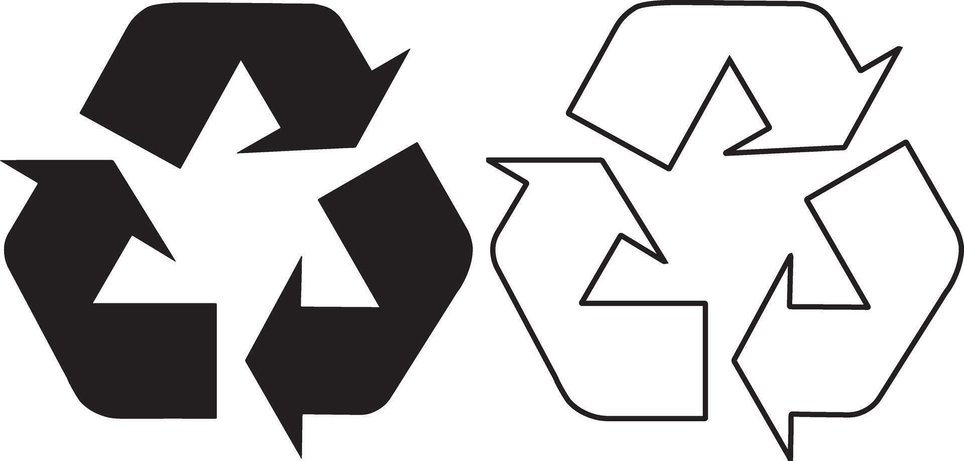 Recycle icon silhouette on white background vector