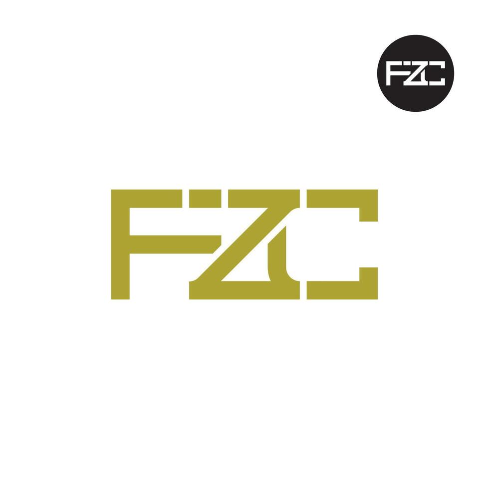 fzc logo letra monograma diseño vector