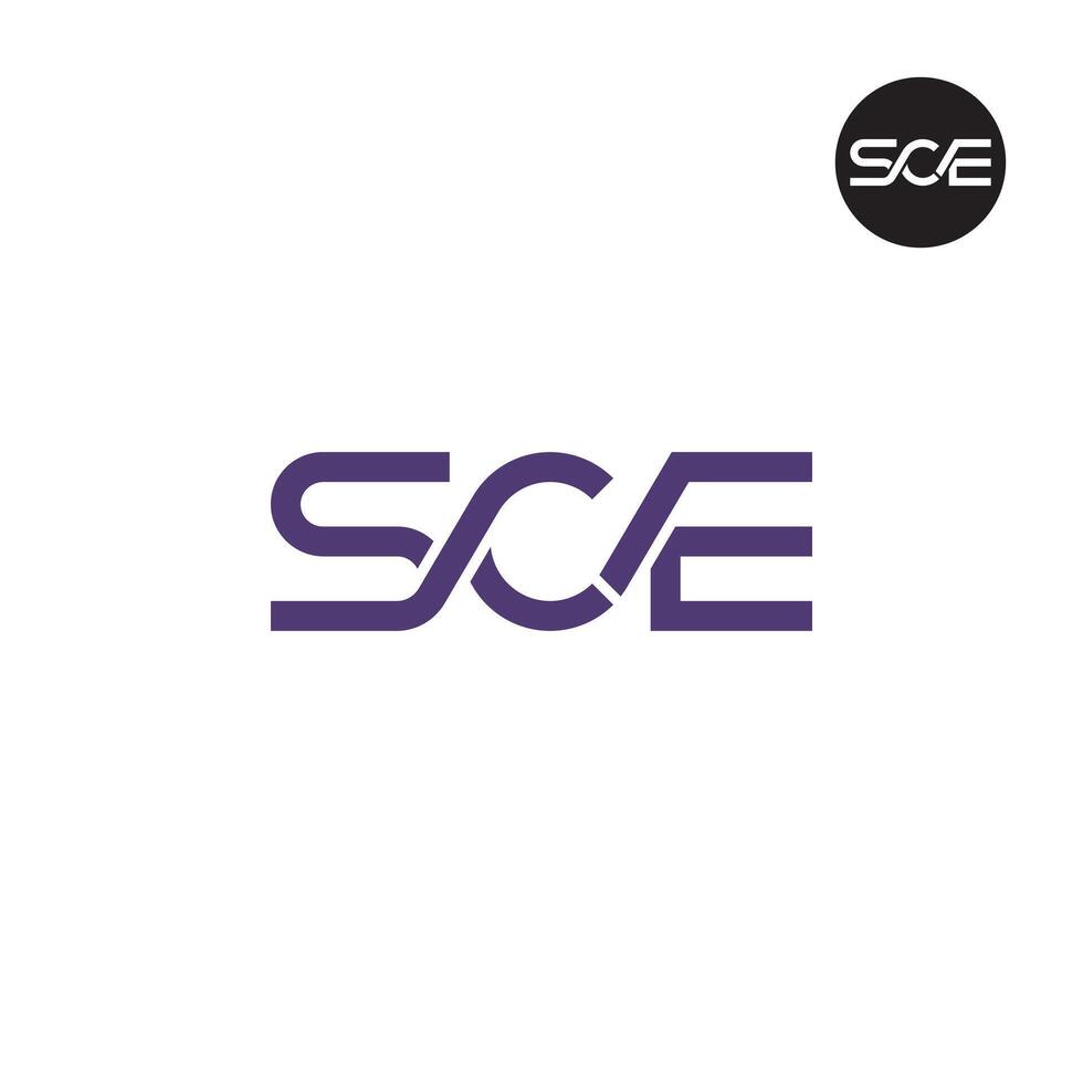 letra sce monograma logo diseño vector