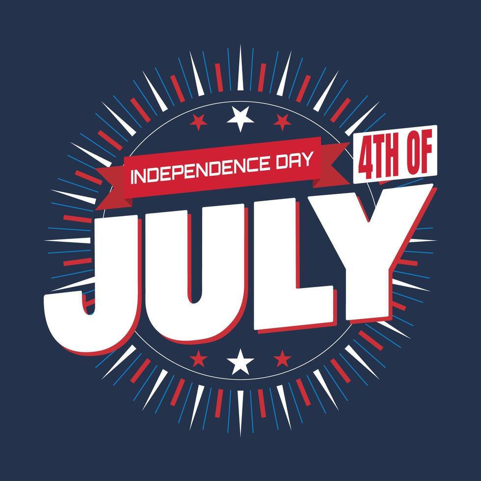 American Independence day 4th of July typography background or t-shirt design with usa flag. vector
