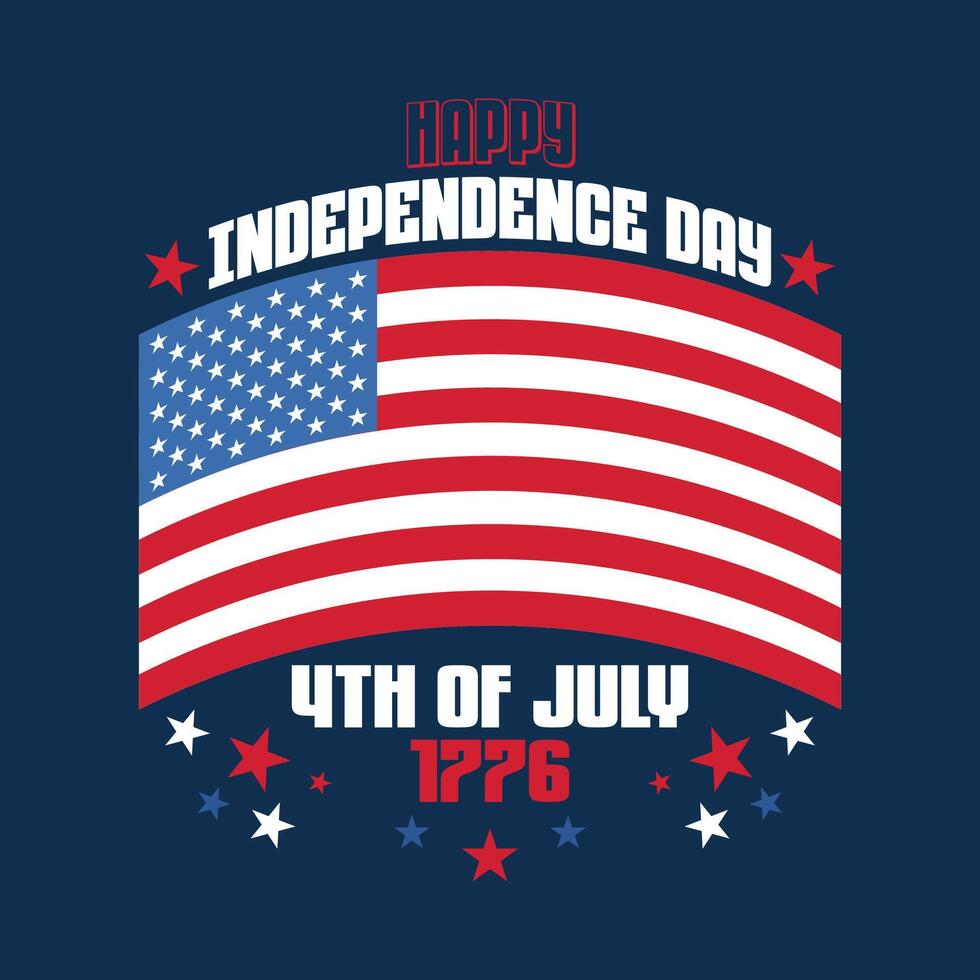 Happy American Independence Day, the 4th of July national holiday. illustration with the American flag. vector