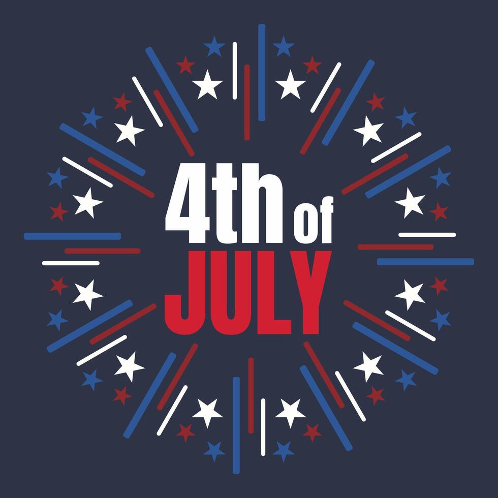 American Independence day 4th of July typography background or t-shirt design with usa flag. vector