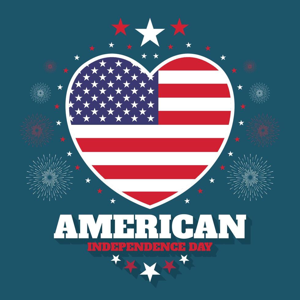 USA independence day 4th of july greeting card or banner vector