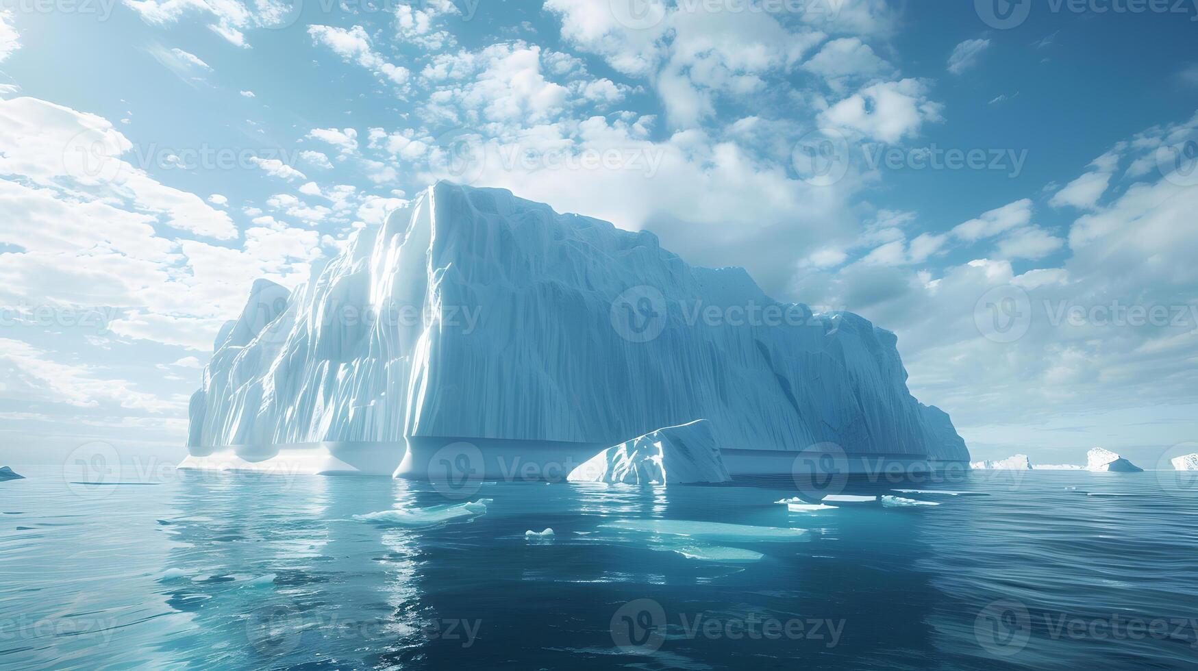 A huge iceberg or glacier in Arctic or Antarctic waters photo