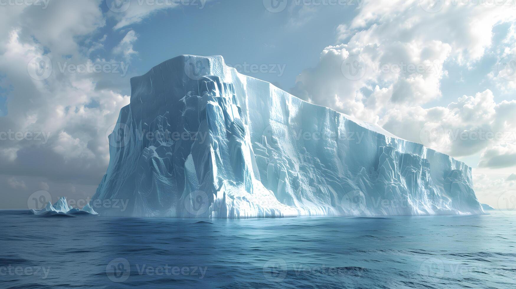 A huge iceberg or glacier in Arctic or Antarctic waters photo
