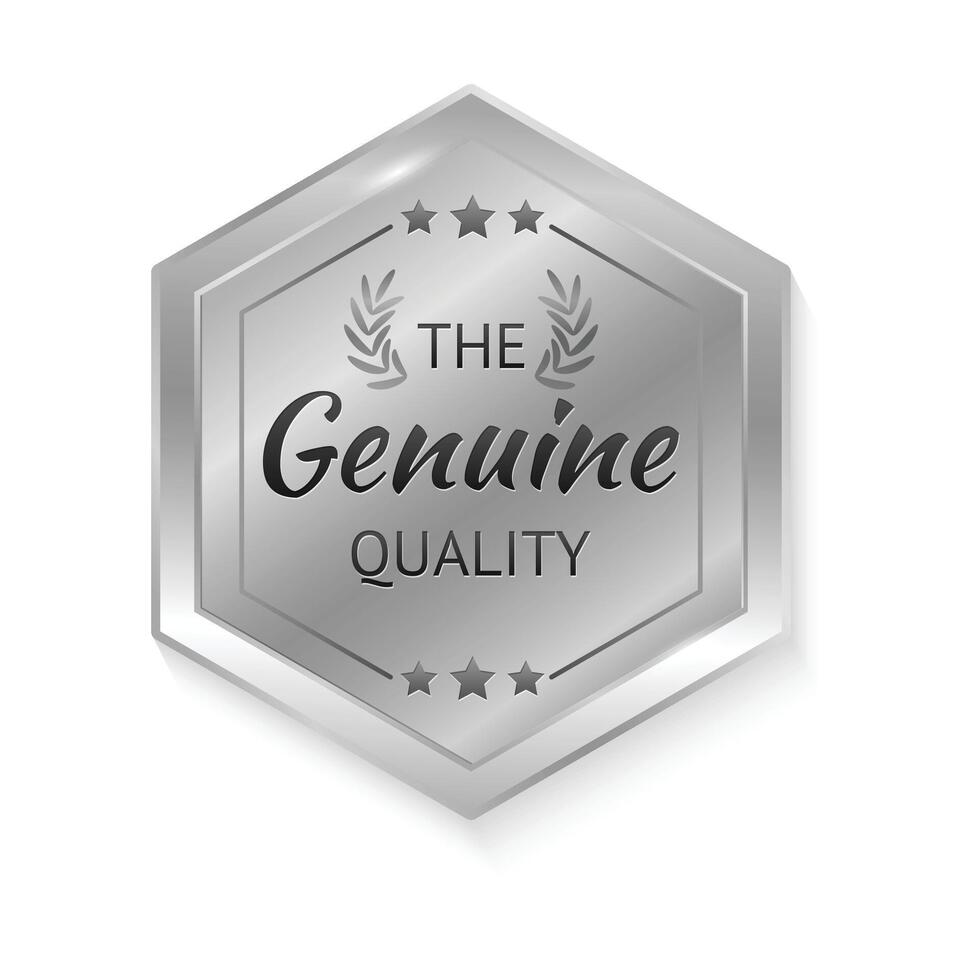 a silver sign that says the title of the title quality quality quality quality quality vector