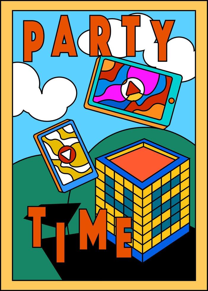 party time illustration for background, banner, poster, flyer, template, design, etc vector