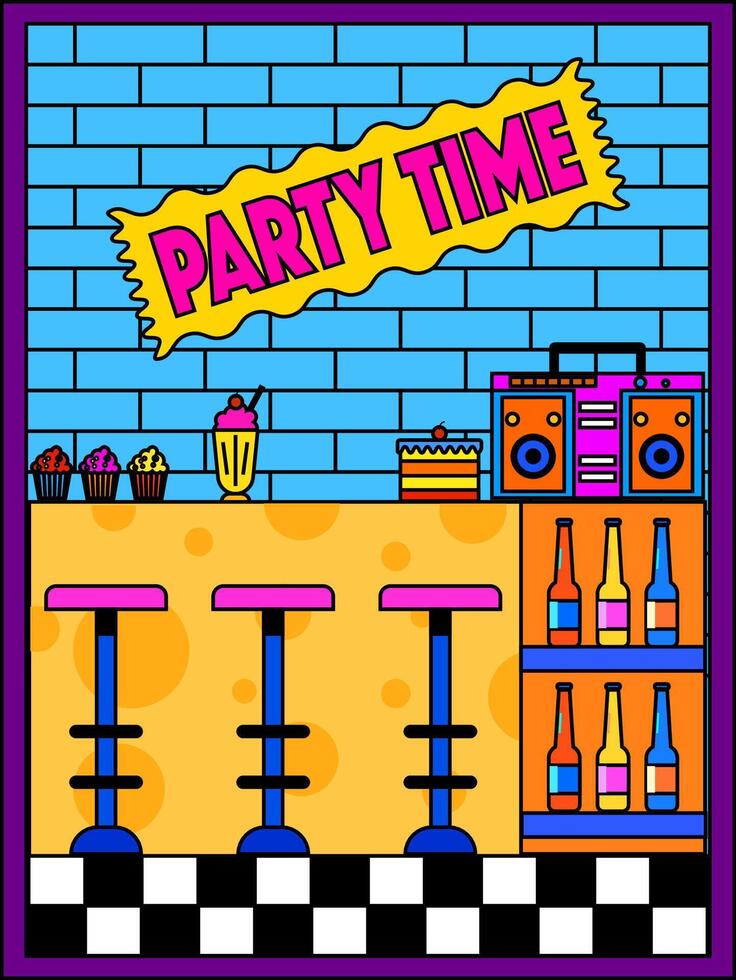 party time design llustration for background, banner, poster, flyer, template, design, etc vector