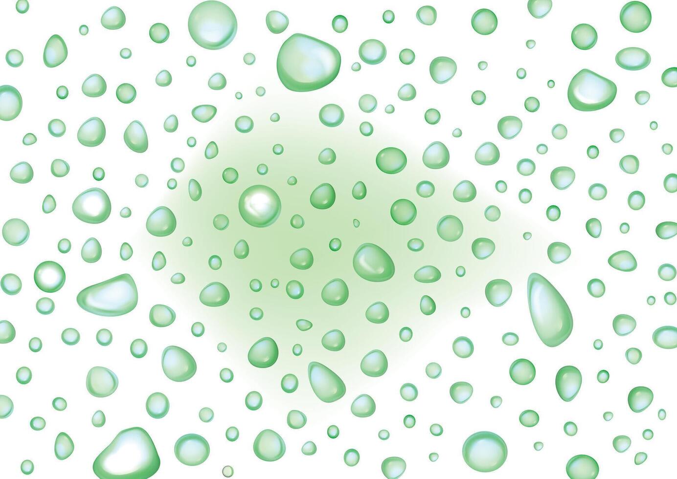 water drops. drops, condensation on the window, on the green surface. vector