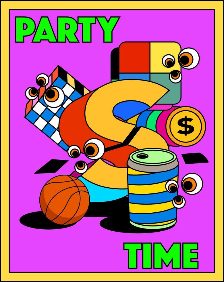 party time design llustration for background, banner, poster, flyer, template, design, etc vector