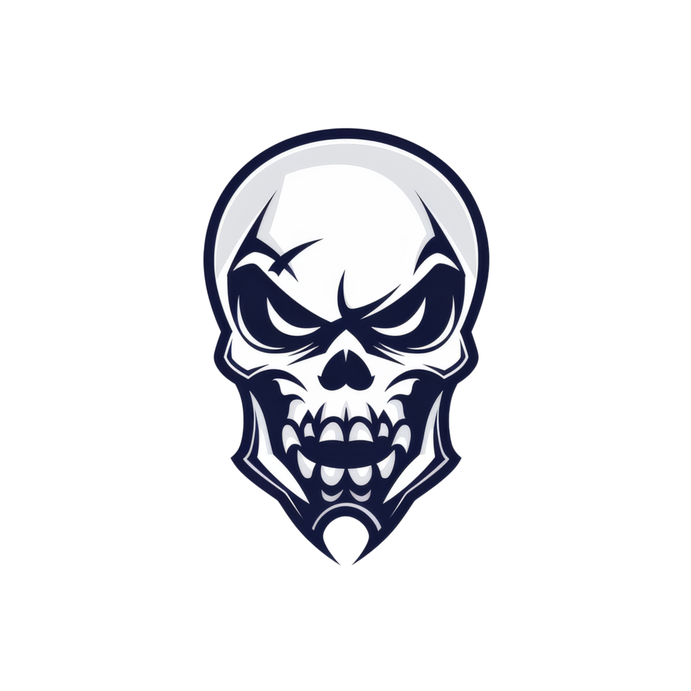 Stylized skull with a fierce expression png