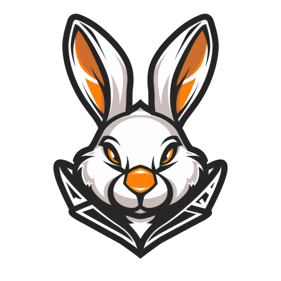 Stylized rabbit logo with a sharp confident look png