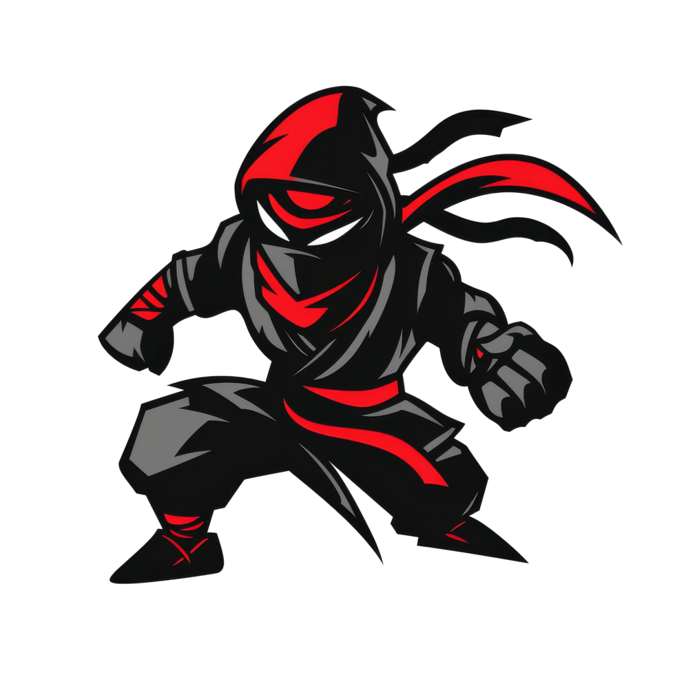 Stealthy ninja poised for action png