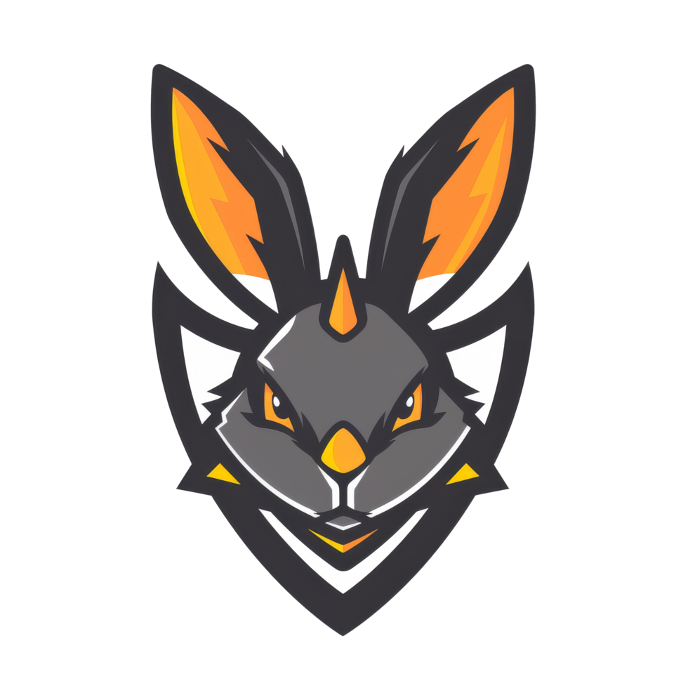 Stylized fox head logo with a fierce expression png