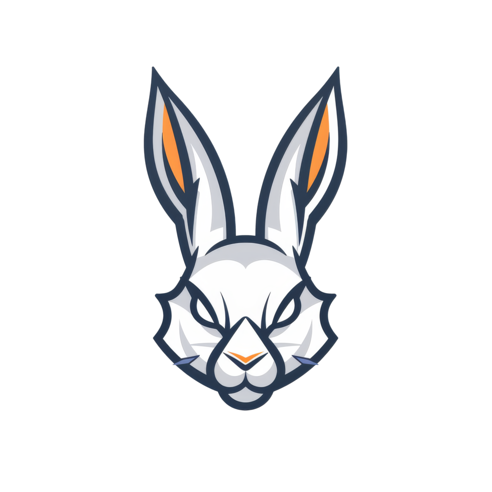 Stylized rabbit mascot with a fierce expression png