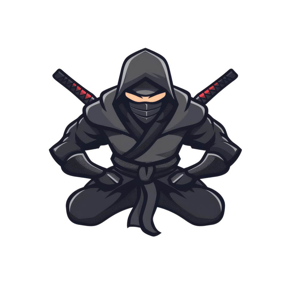 Stealthy ninja ready for a silent strike png