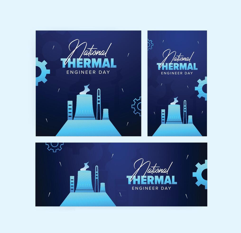 National thermal engineer day social media post. Holiday concept. Template for background, banner, card, poster design. vector