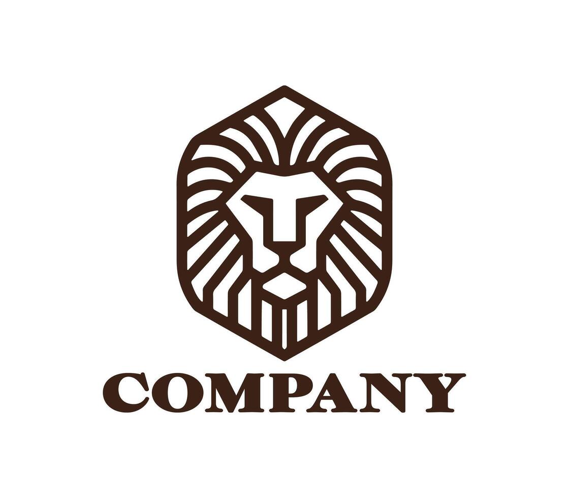 Lion Head Logo Design Template vector