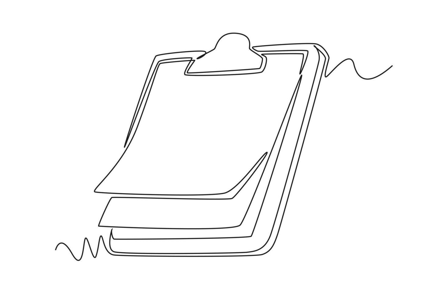 One continuous line drawing of office supplies concept. Doodle illustration in simple linear style. vector