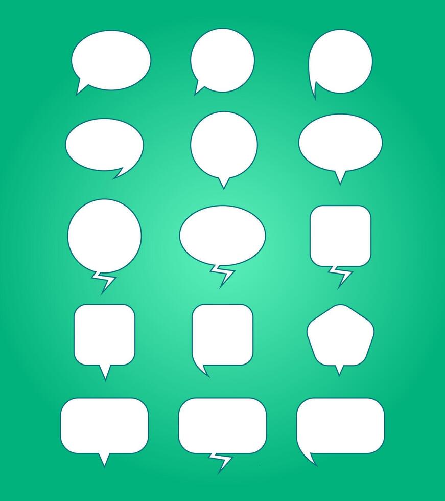 Doodle Speech Chat Icon Set vector