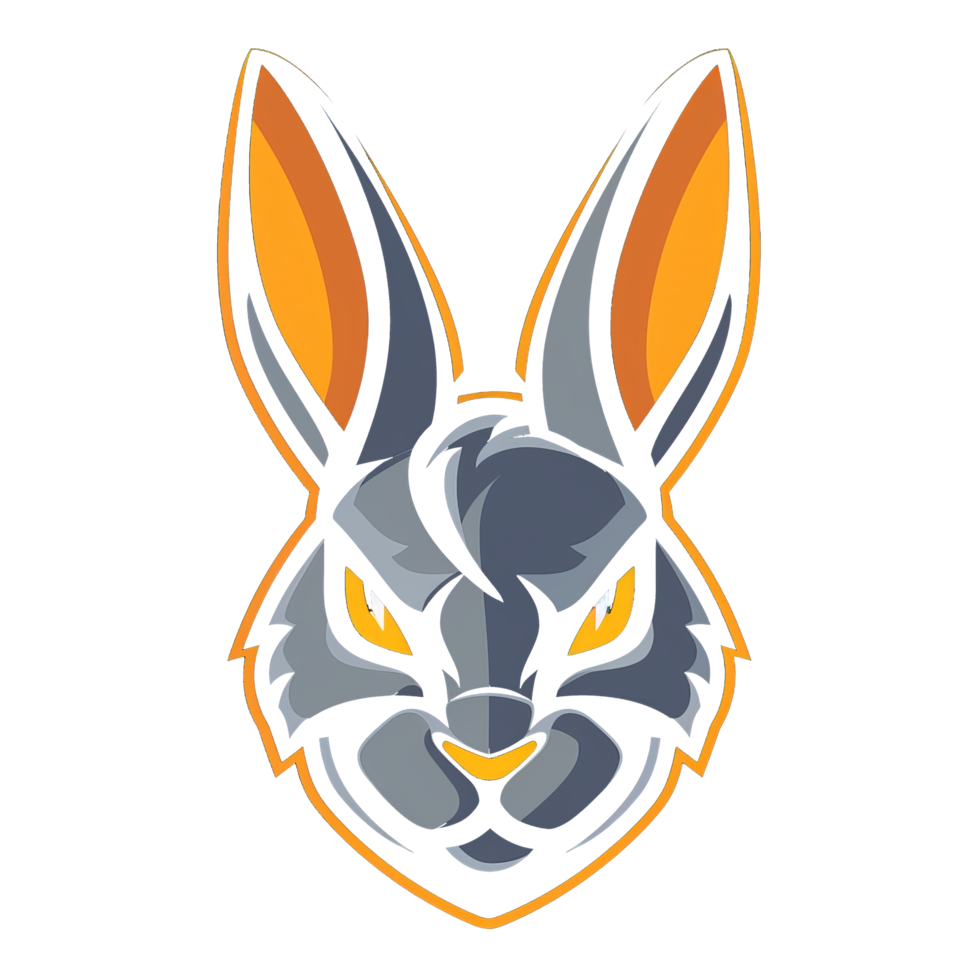 Intense rabbit mascot with a sleek design png