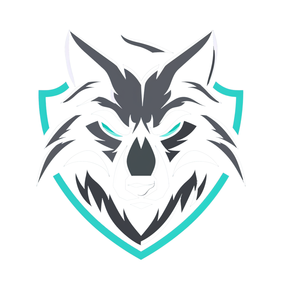 Fierce wolf emblem with a modern twist png