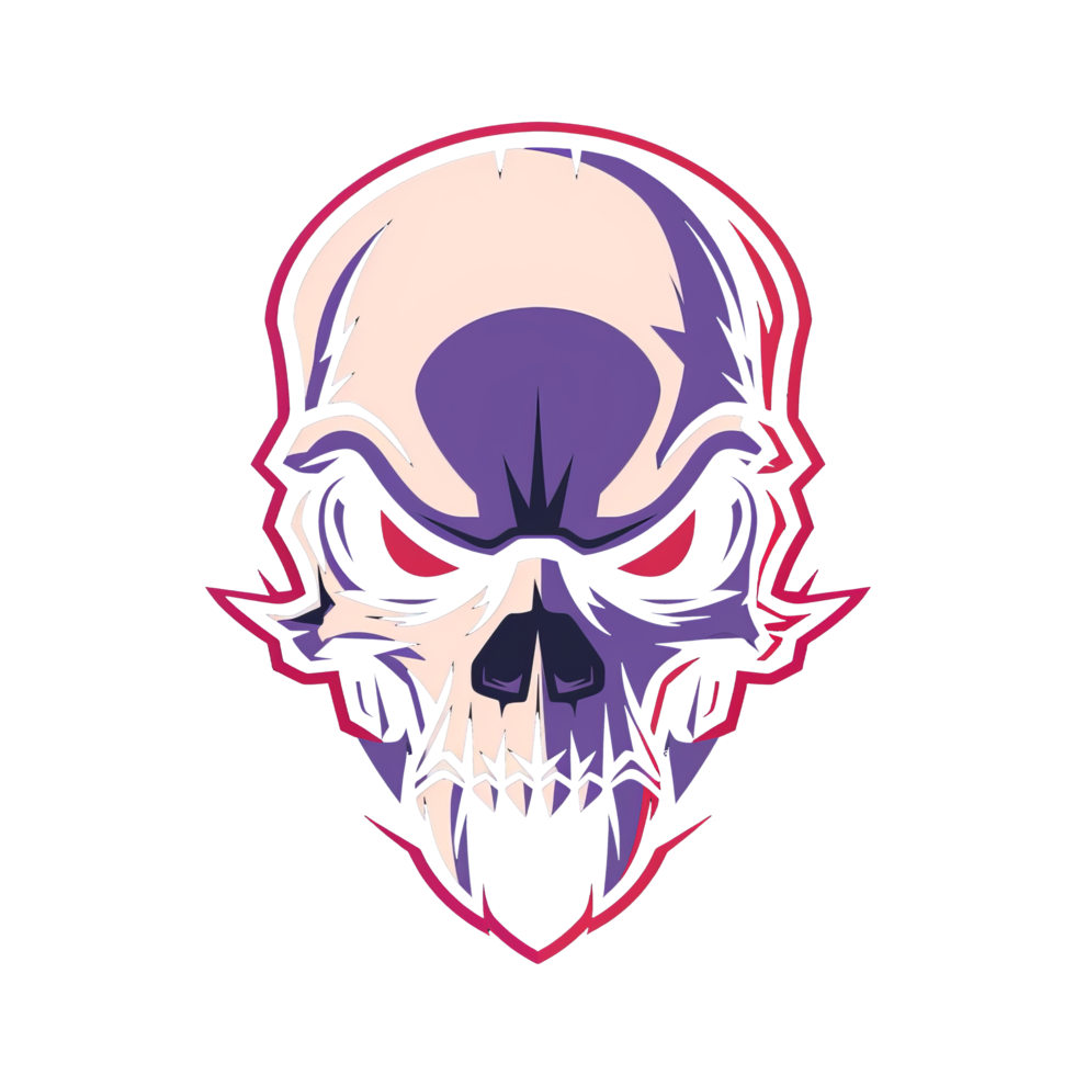 Stylized skull with a menacing glare png