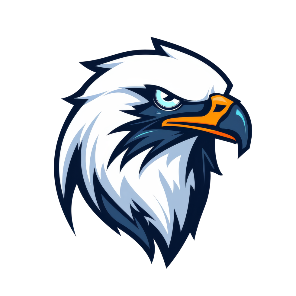 Intense eagle mascot with a sharp gaze png