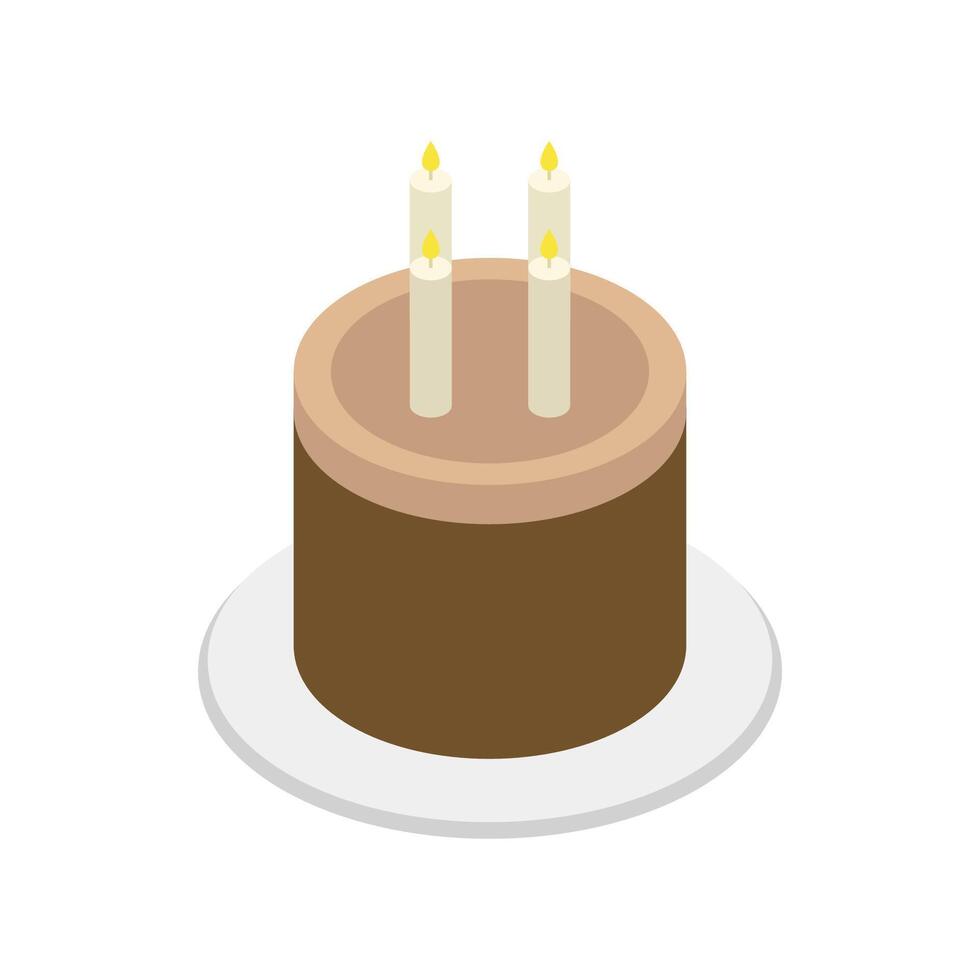 Isometric cake on white background vector