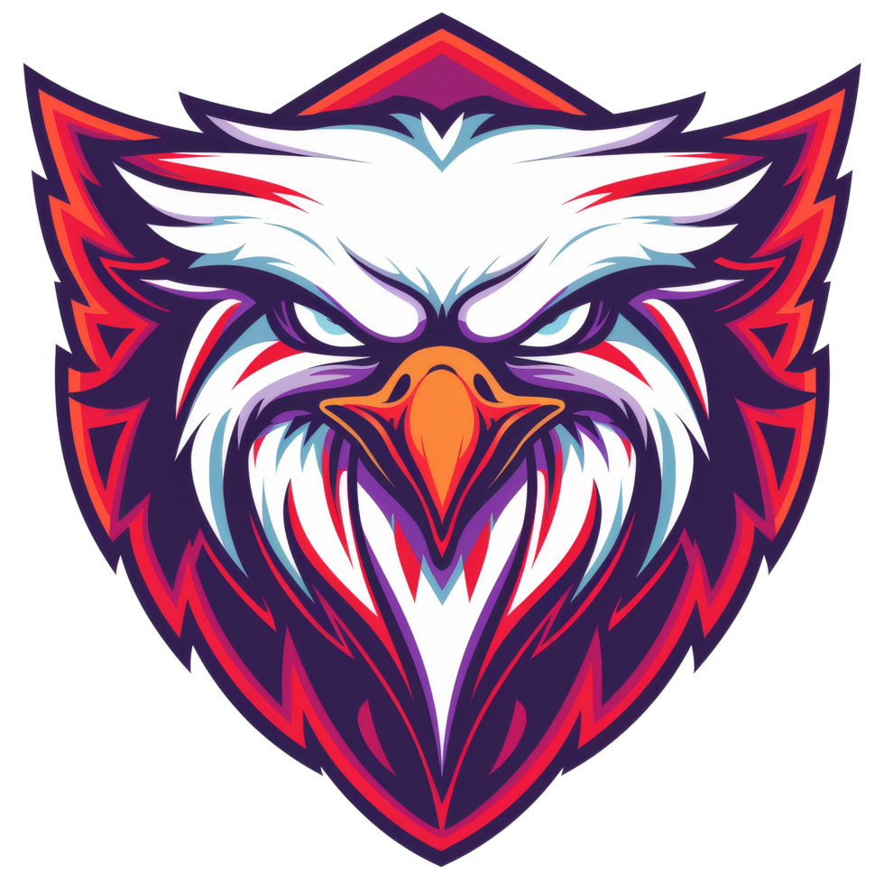 intenso águila mascota con un feroz mirada png