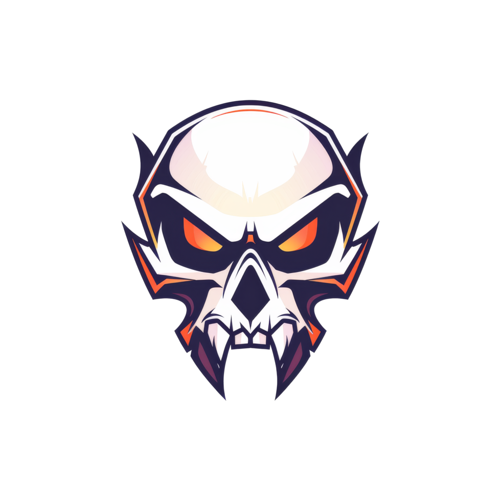 Fierce skull with a fiery gaze png