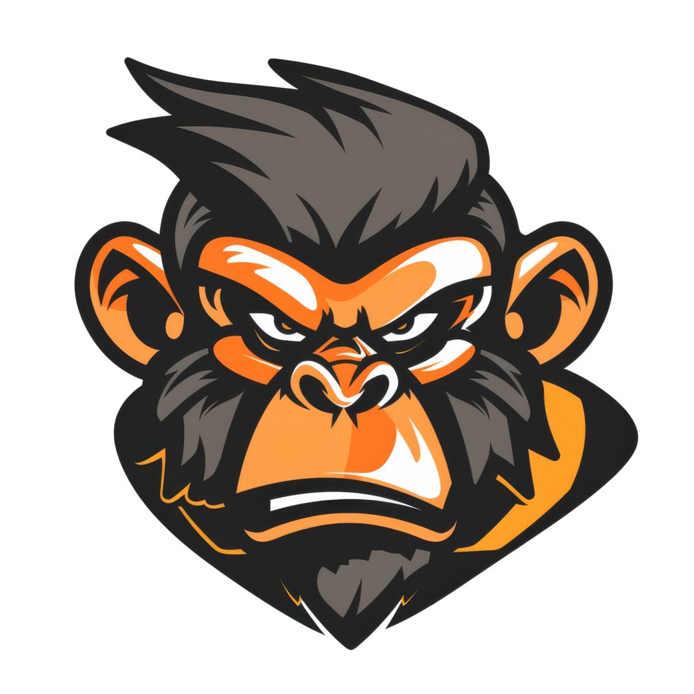 Fierce monkey with a determined glare ready for action png