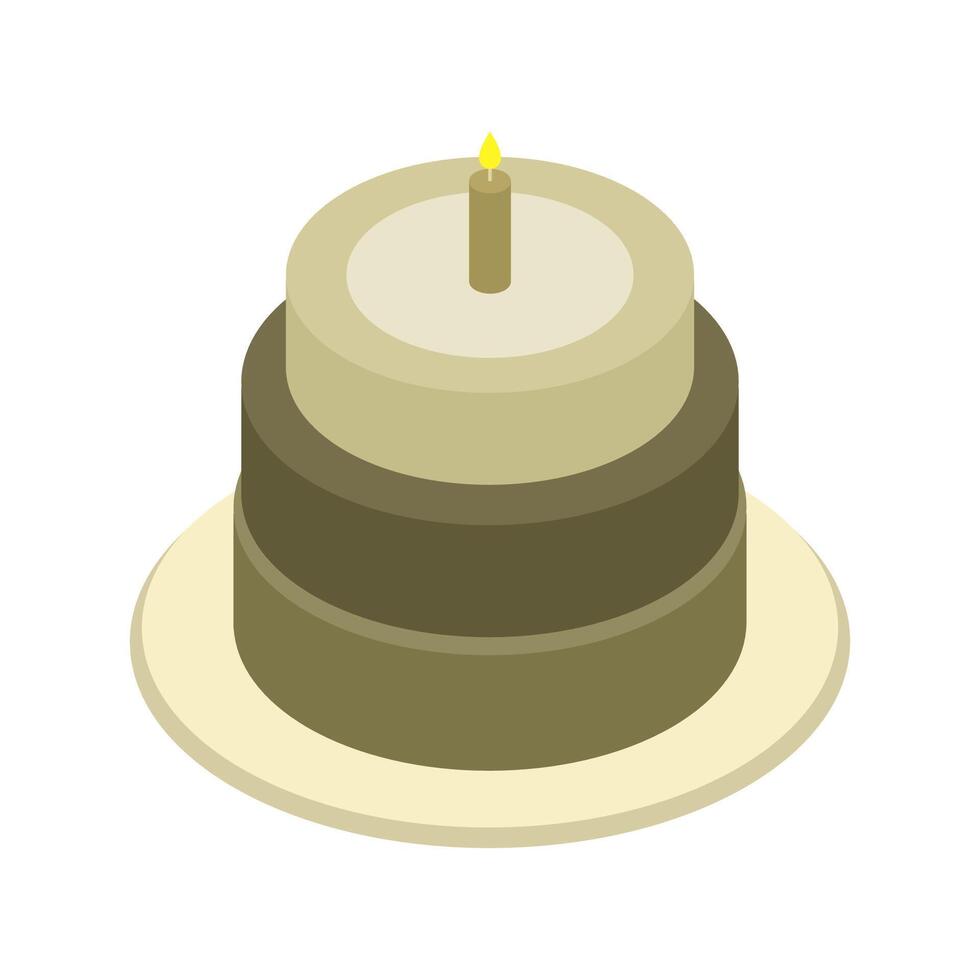 Isometric cake on white background vector