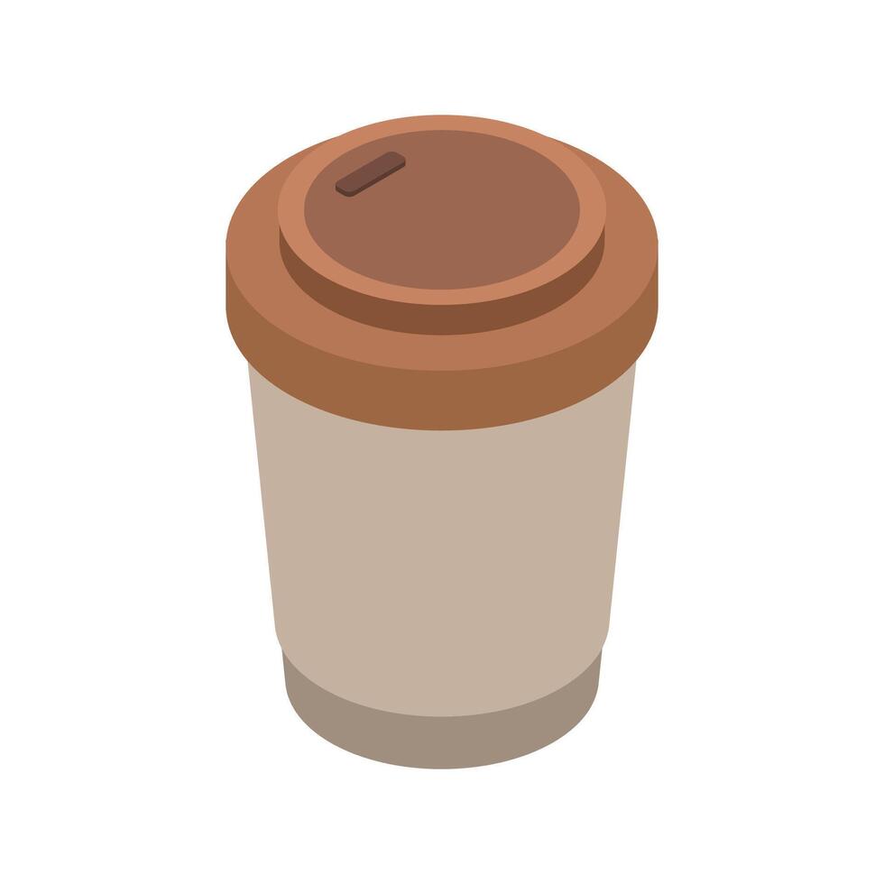 Isometric coffee cup on white background vector
