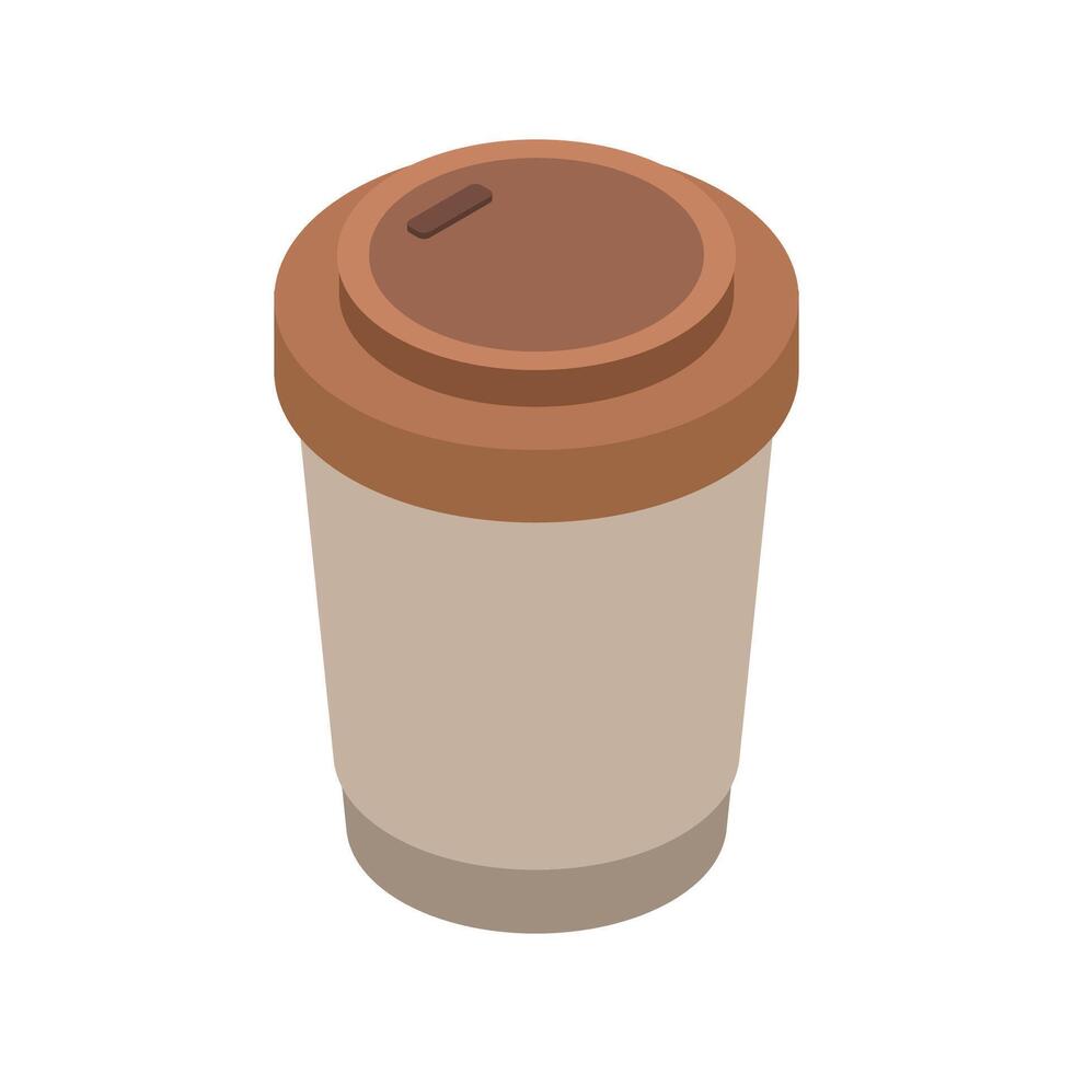 Isometric coffee cup on white background vector