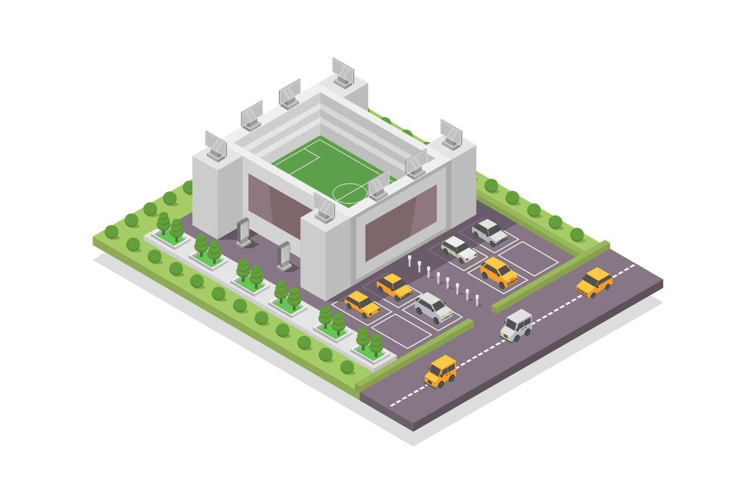 Stadium isometric on white background vector