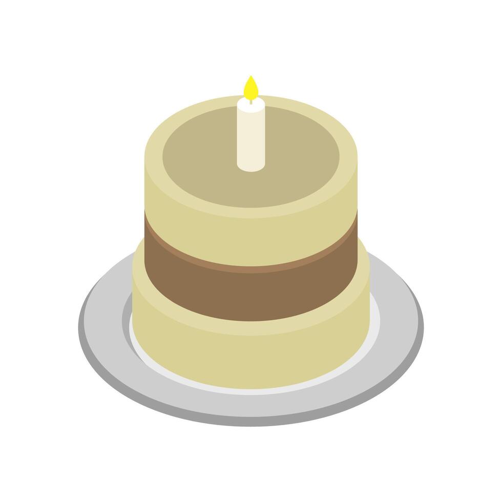 Isometric cake on white background vector