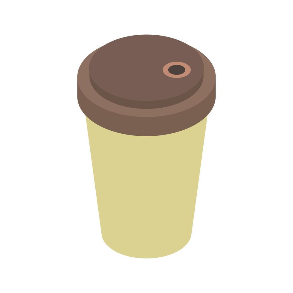 Isometric coffee cup on white background vector