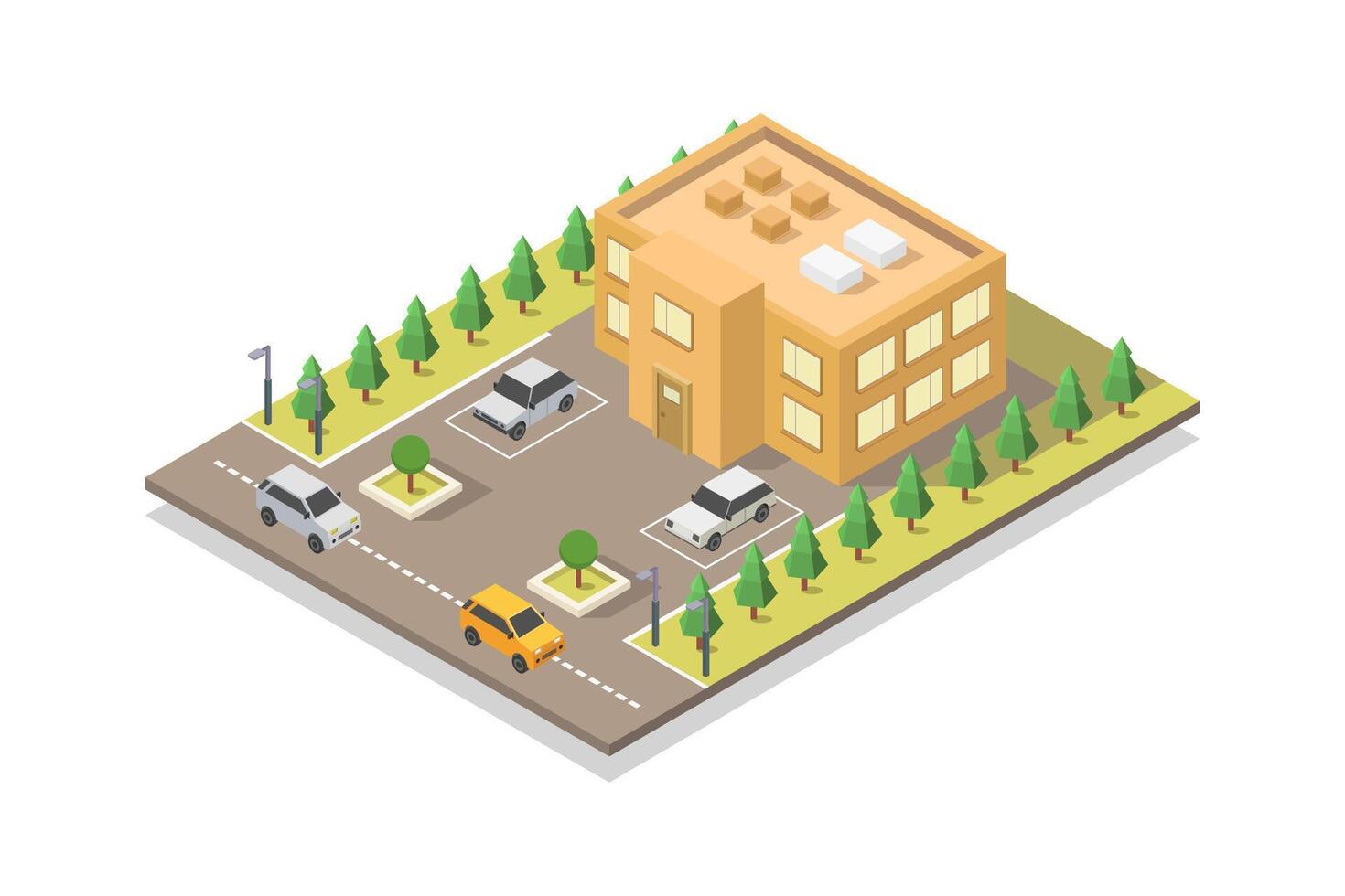 Isometric supermarket on white background vector