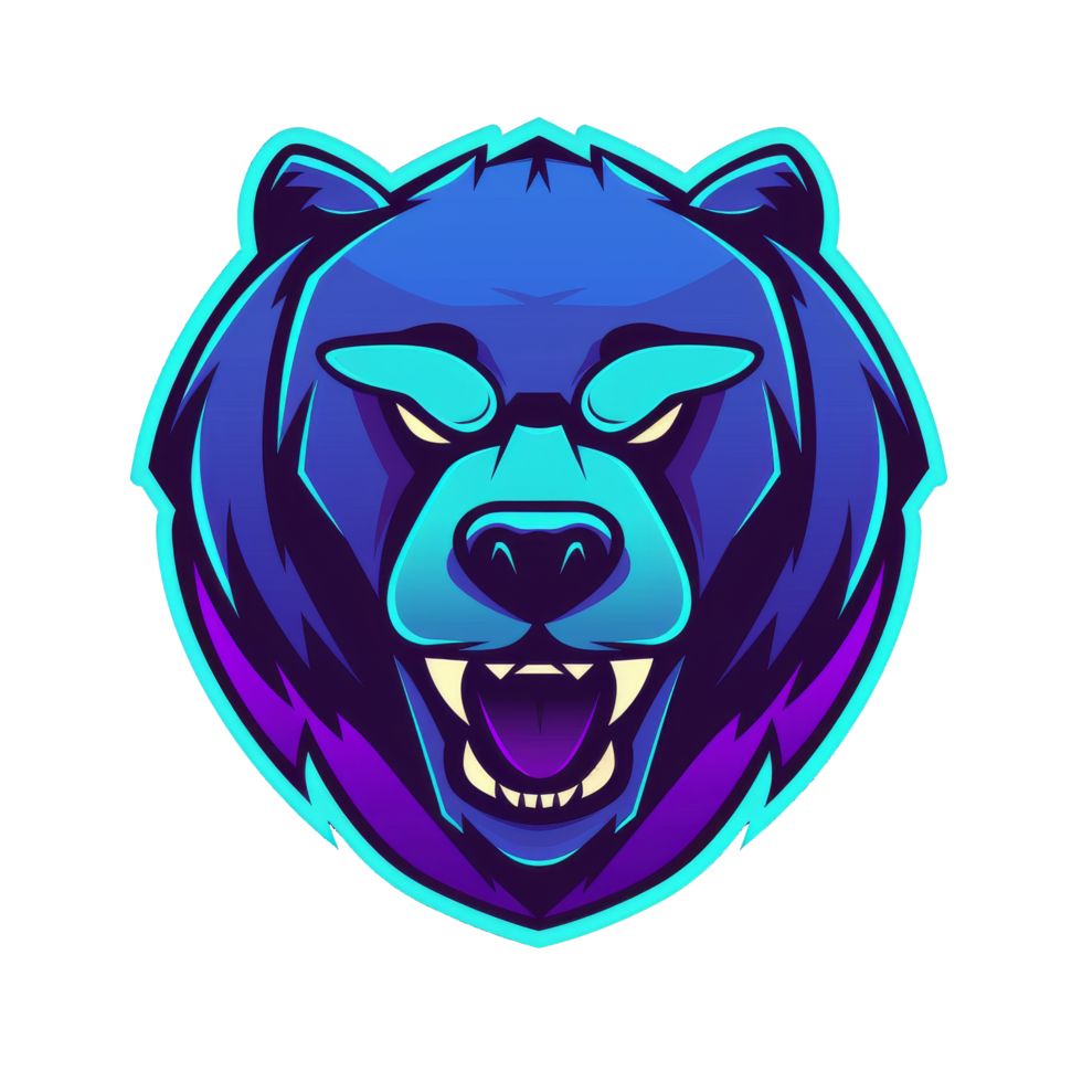 intenso orso esports logo con un' neon vibrazione png